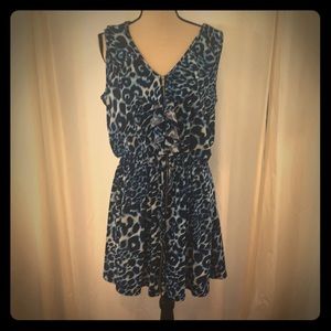 Blue Calvin Klein animal print dress